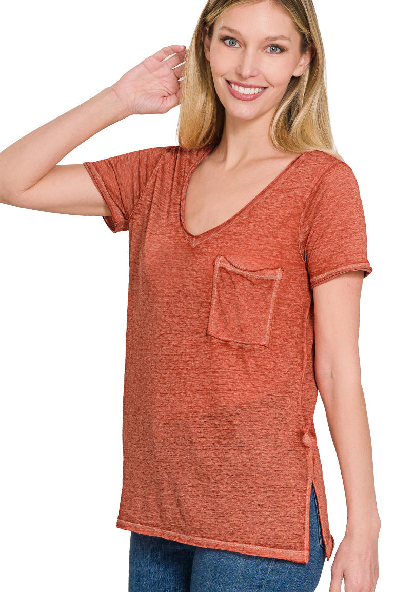 Zen V Burnout Tee (Rust)