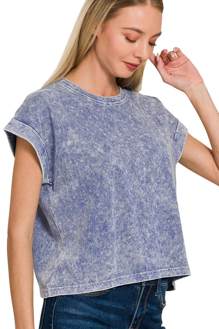 Zen Vintage Wash Cotton Tee (Navy)