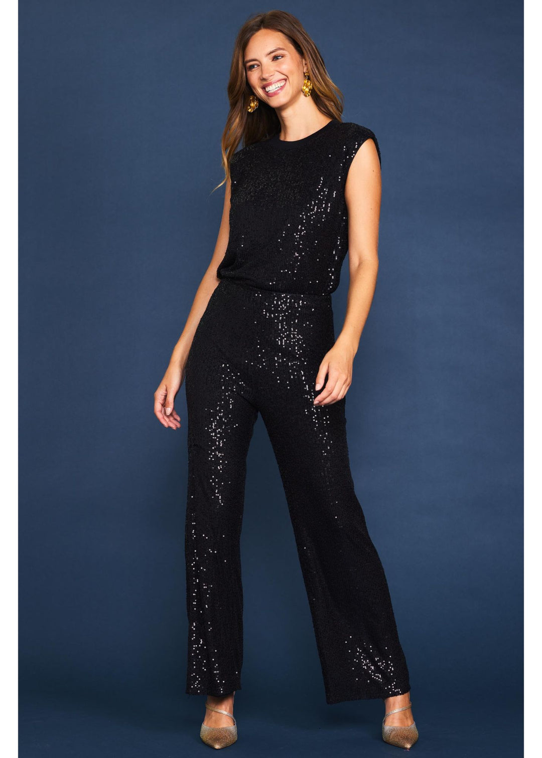 Skies Are Blue Sequin Pant (Black)