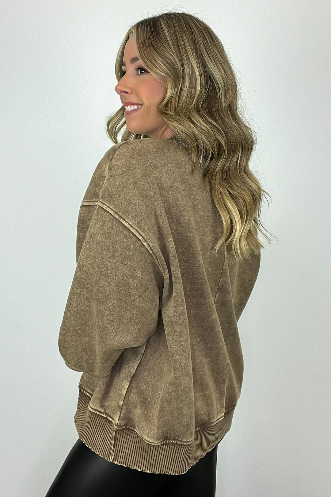 Zen Oversized Fleece Sweatshirt (Mocha)