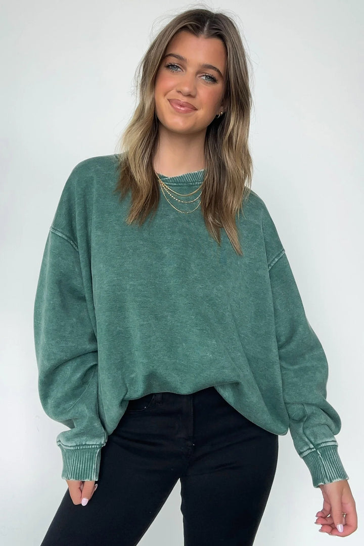 Zen Oversized Fleece Sweatshirt (Dark Green)