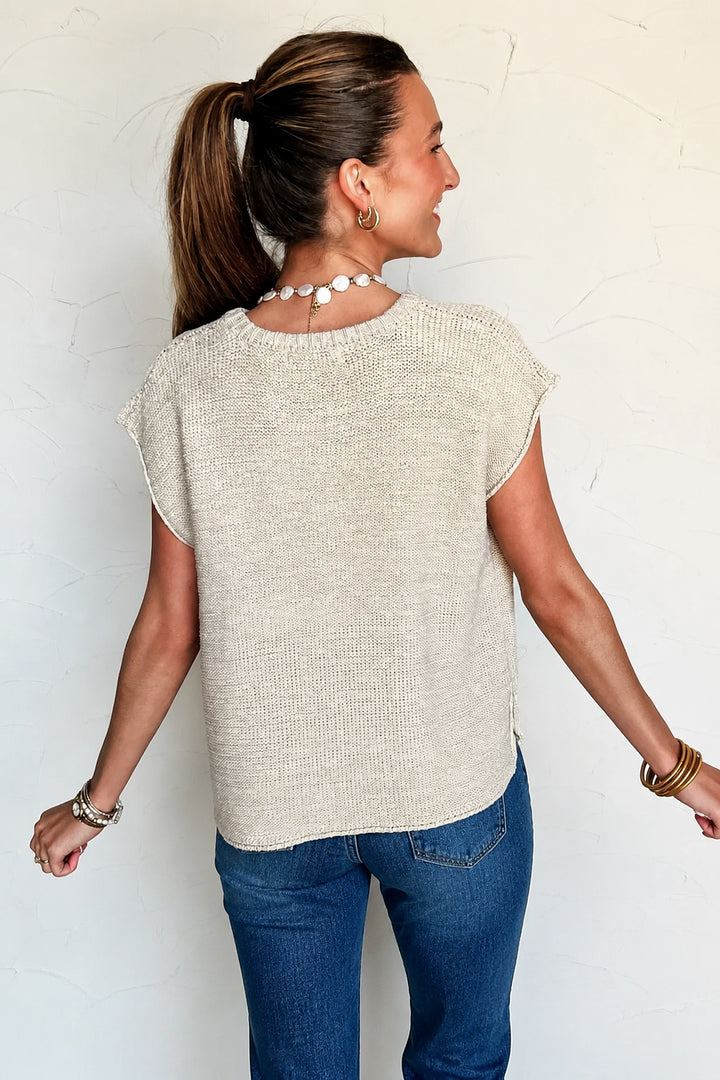 Zen Knit Sweater Tee (Light Mocha)