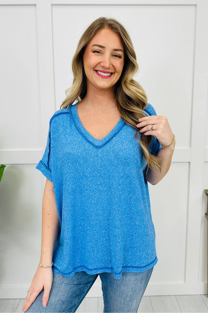Zen Hacci Knit V Tee (Ocean Blue)