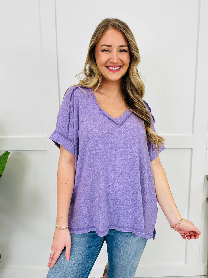 Zen Hacci Knit V Tee (Lavender)