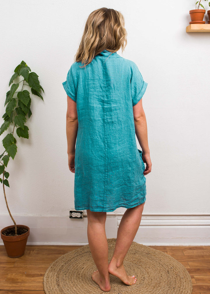 Meo Linen Pocket Dress (Jade)