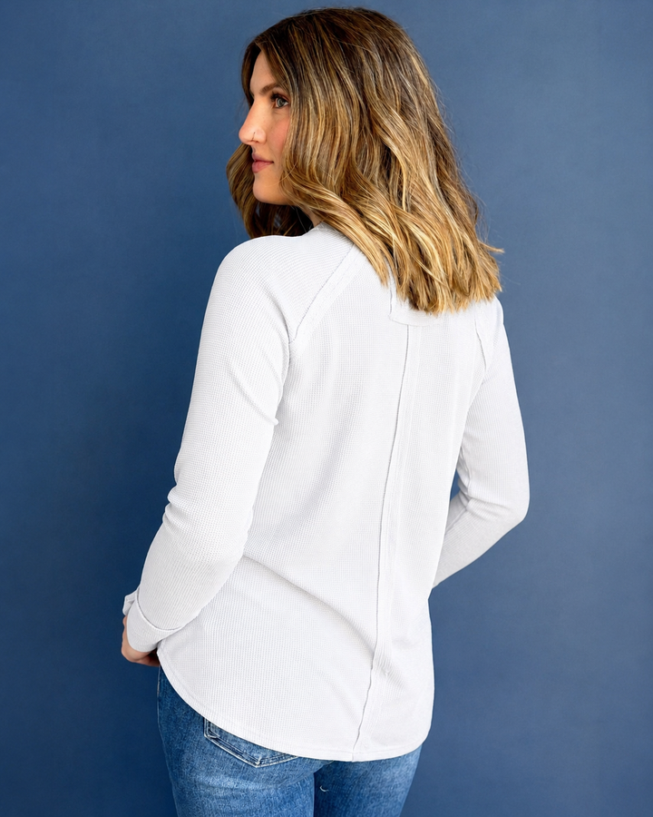 Zen Relaxed Waffle Top (White)