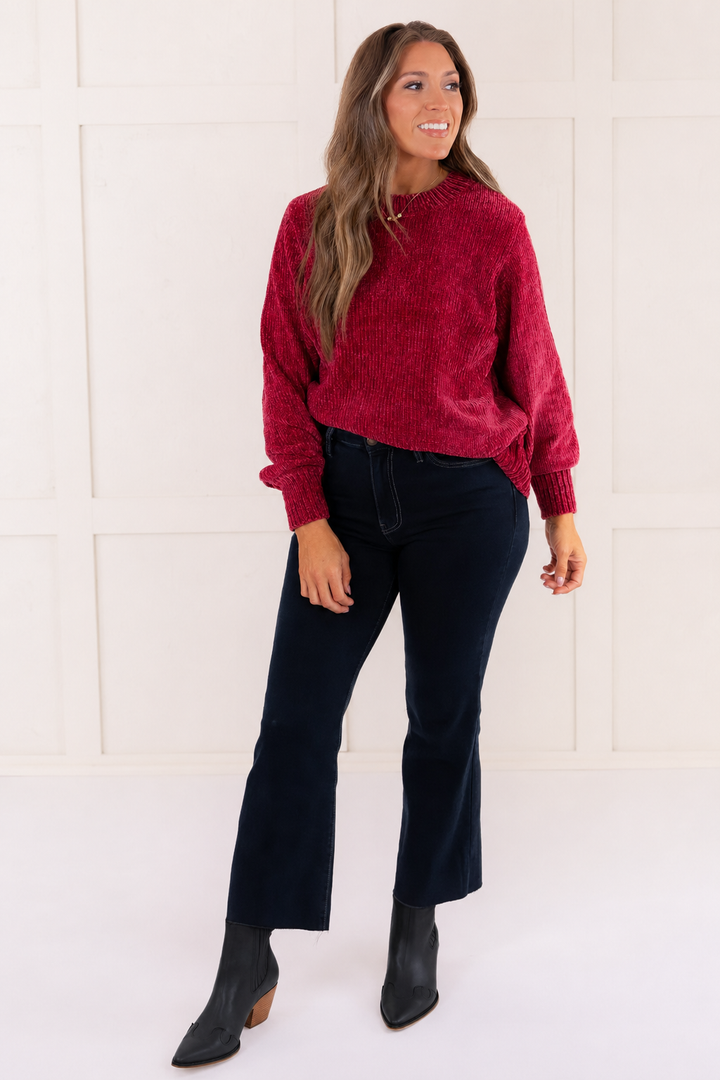 Zen Chenille Rib Sweater (Cabernet)