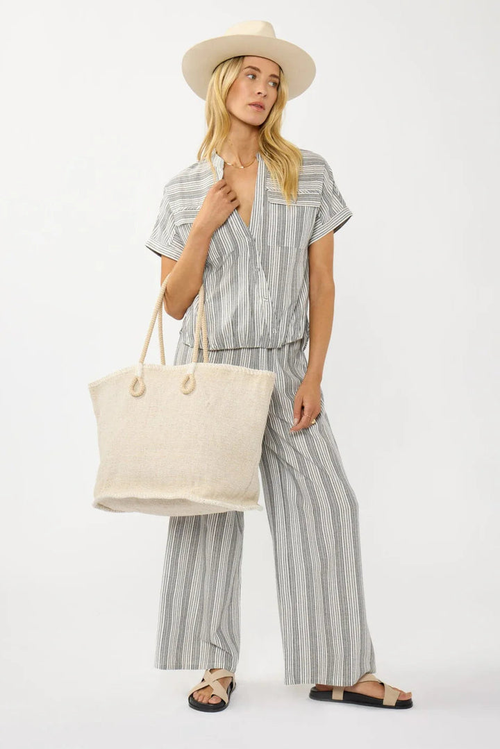 Lovestitch Biarritz Stitched Tote Bag (White/Natural)