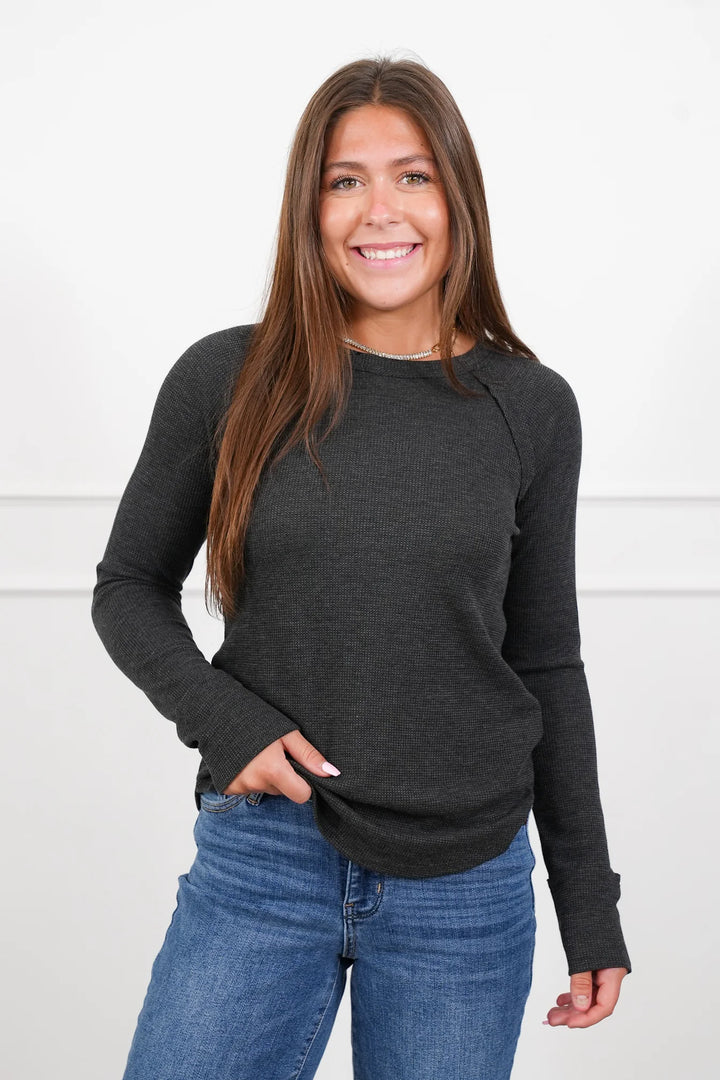 Zen Baby Waffle Shirt (Charcoal)