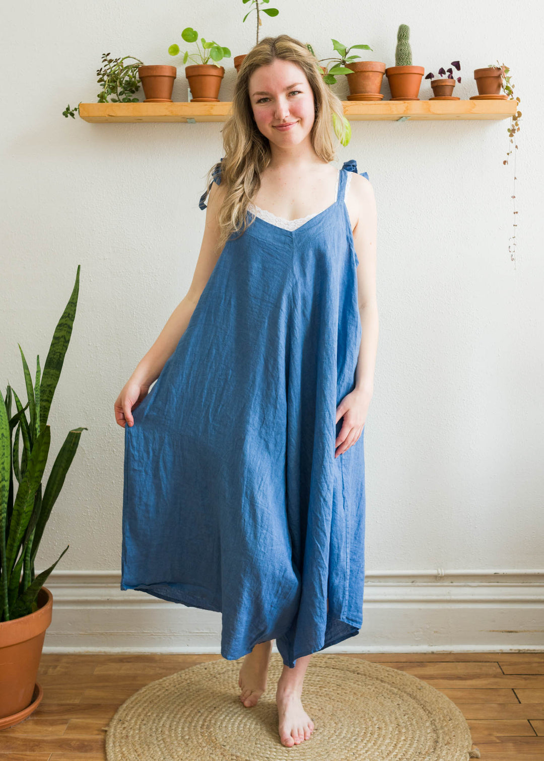 Meo Linen Oversized Jumpsuit (Denim)