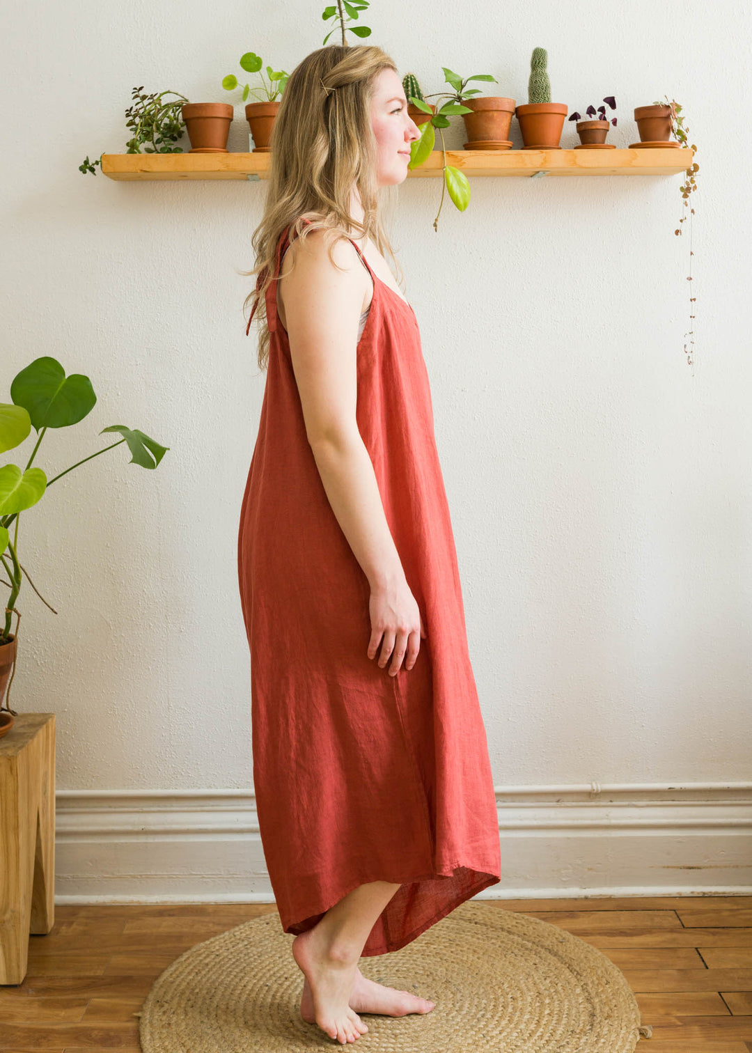 Meo Linen Oversized Jumpsuit (Chili Pepper)