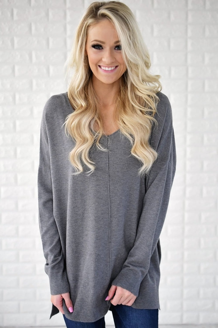 Comfy As Can Be Sweater (Charcoal)