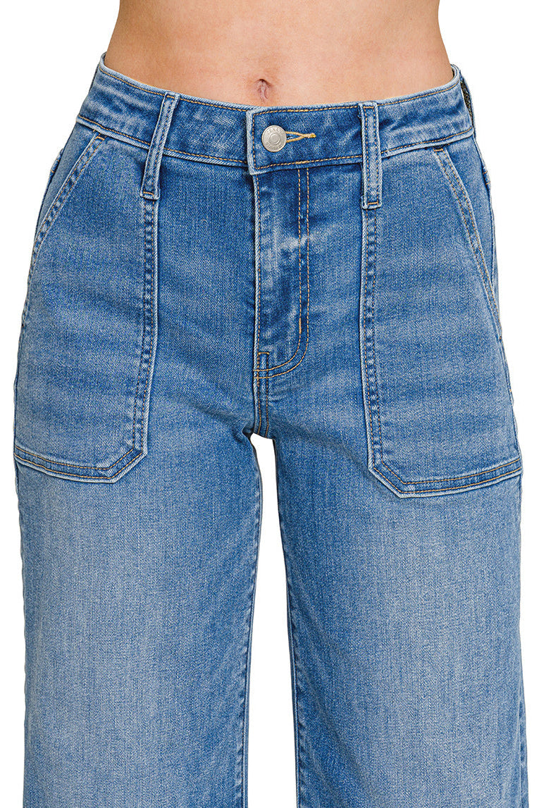 Zen Mid Rise Patch Pocket Jean