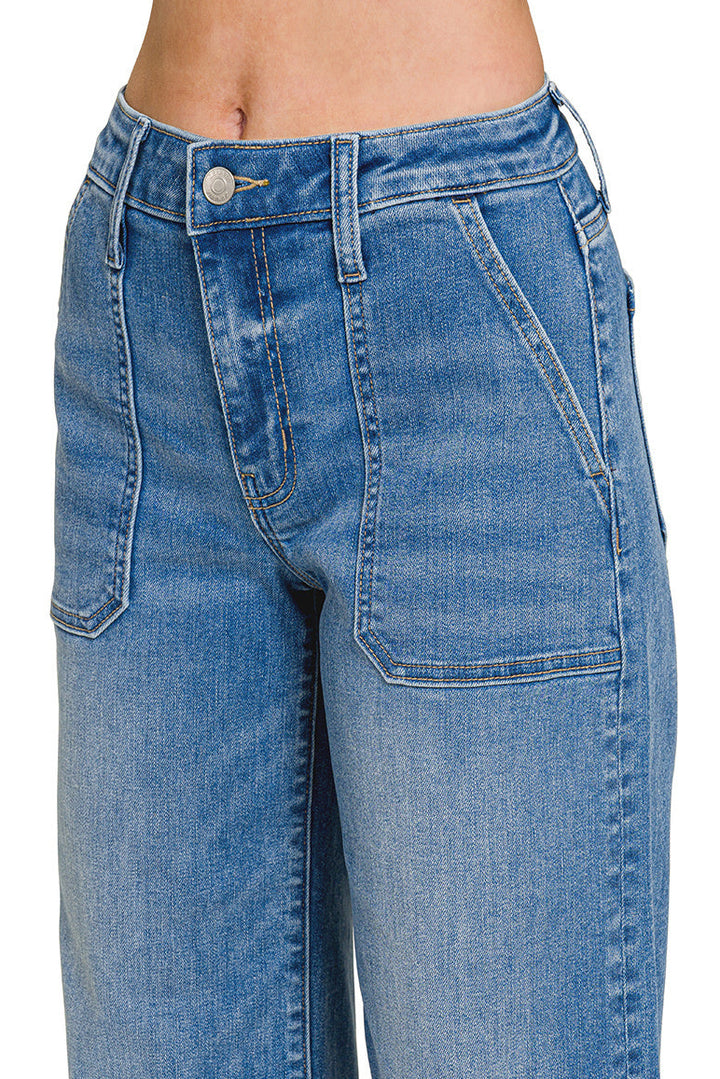 Zen Mid Rise Patch Pocket Jean
