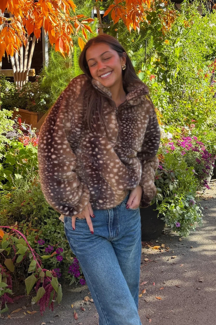 Kuwalla Tachette Faux Fur Half Zip