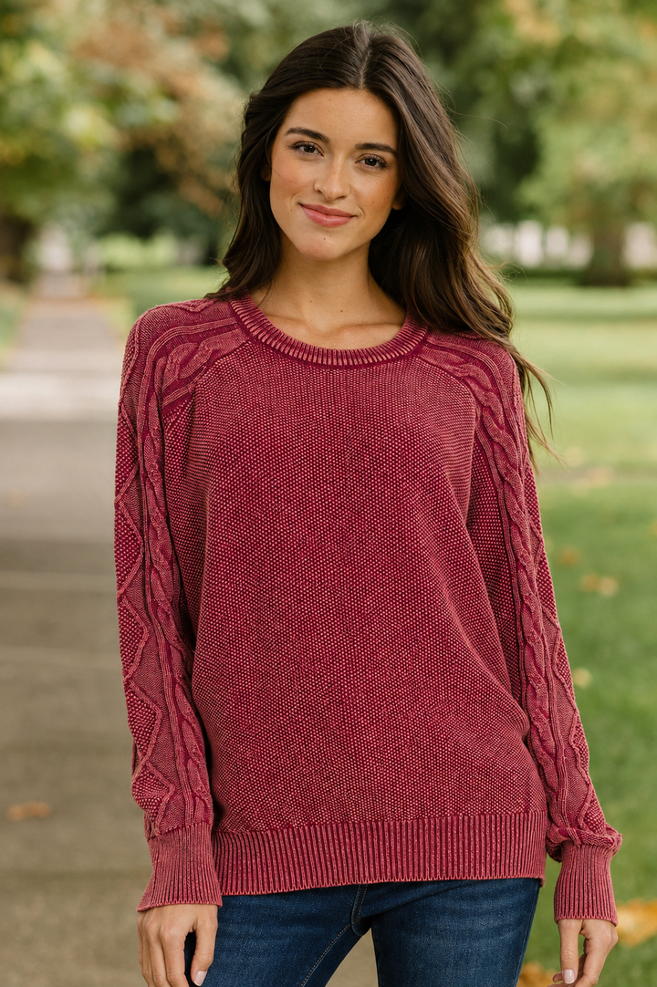 Zen Mabel Cotton Sweater (Cabernet)