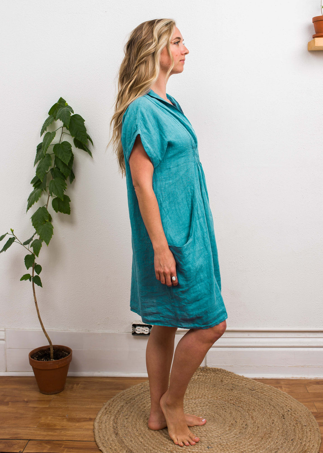 Meo Linen Pocket Dress (Jade)