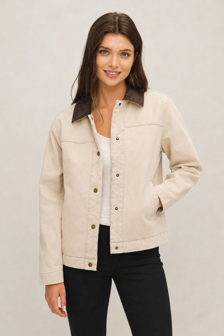Be Cool Harper Cotton Jacket (Beige)