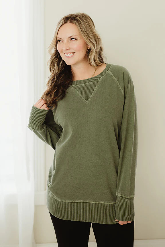Zen French Terry Sweatshirt (Olive)