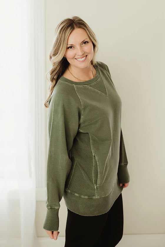 Zen French Terry Sweatshirt (Olive)