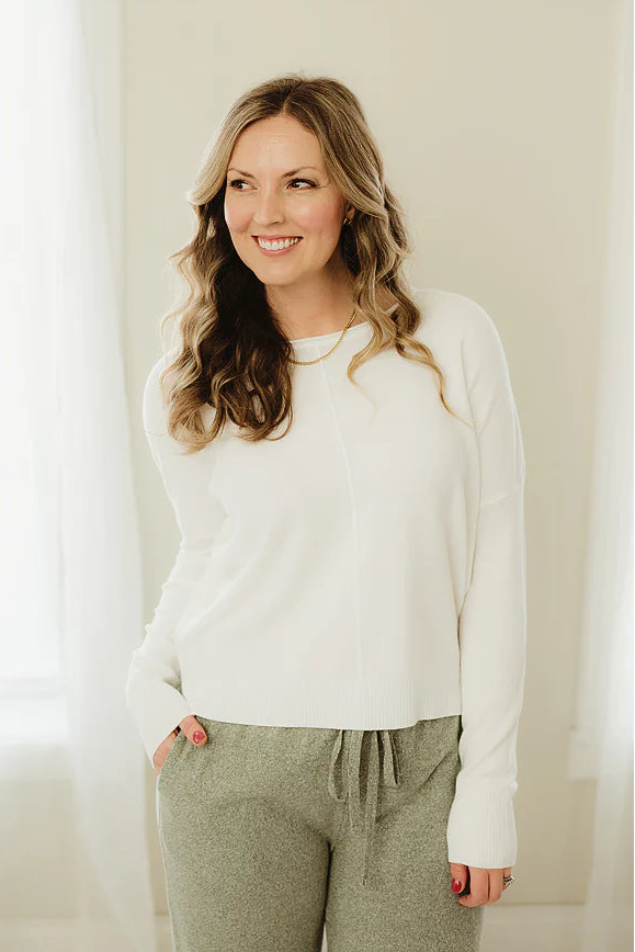 Zen Soft Knit Sweater (Ivory)