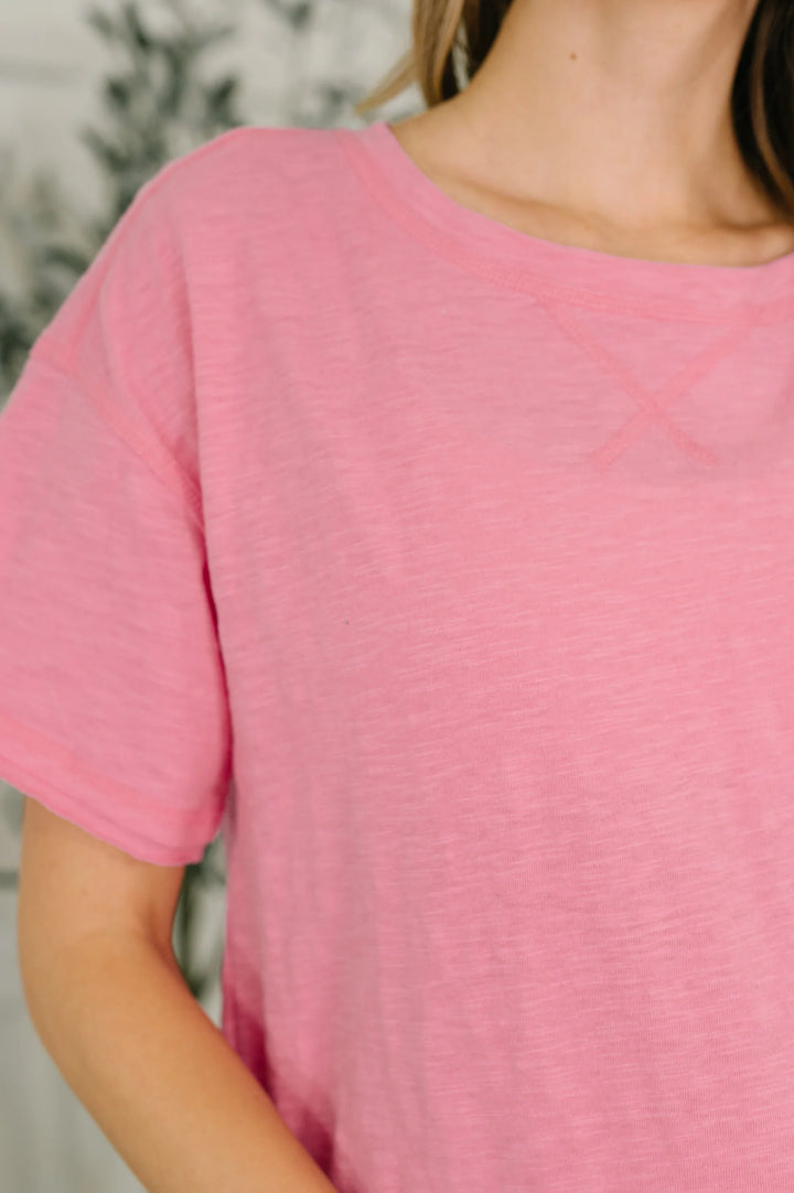 Zen Cotton Slub Tee (Candy Pink)