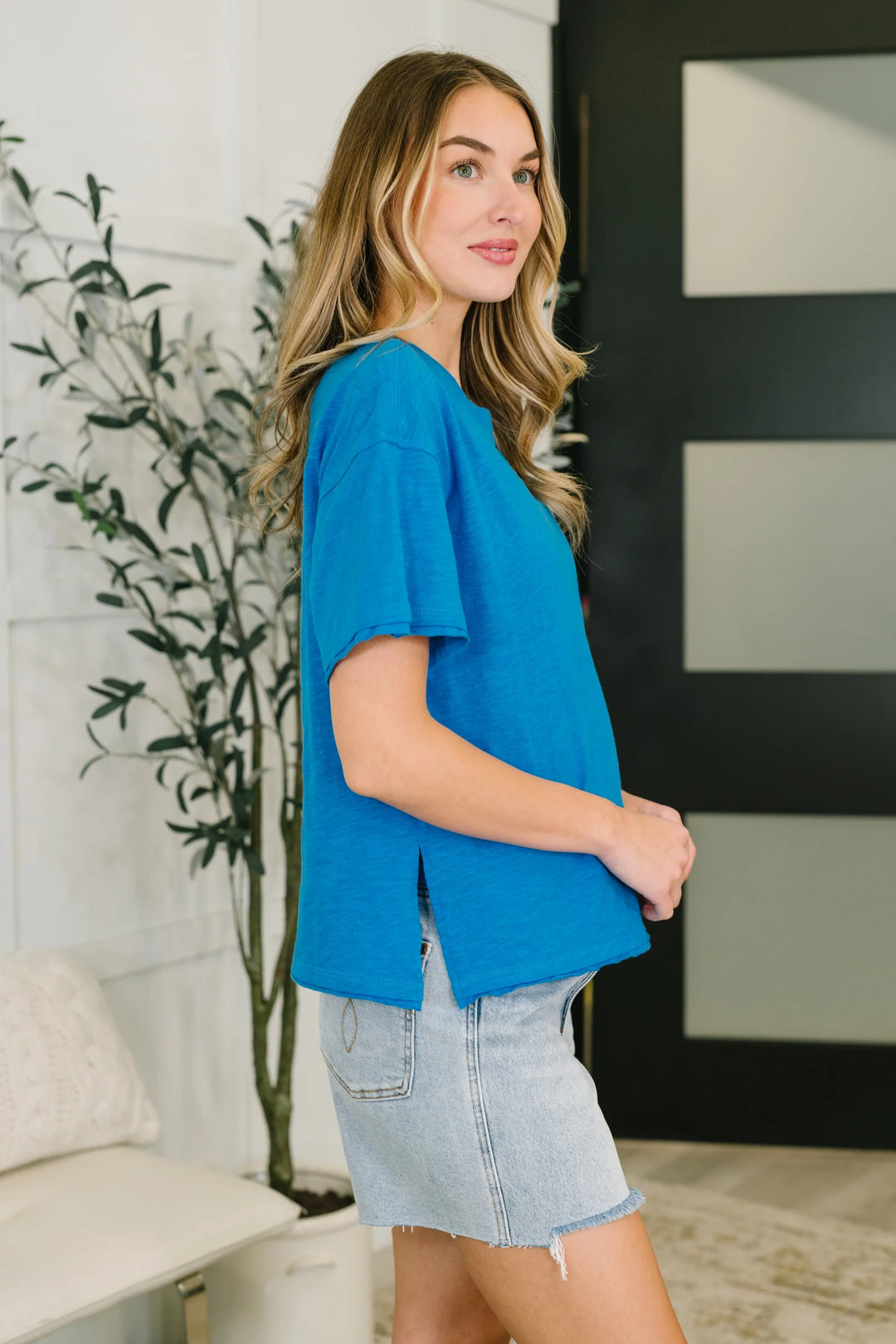 Zen Cotton Slub Tee (Sky Blue)