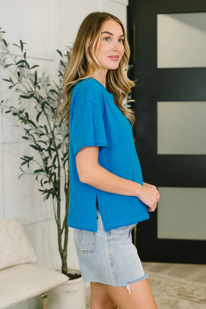 Zen Cotton Slub Tee (Sky Blue)