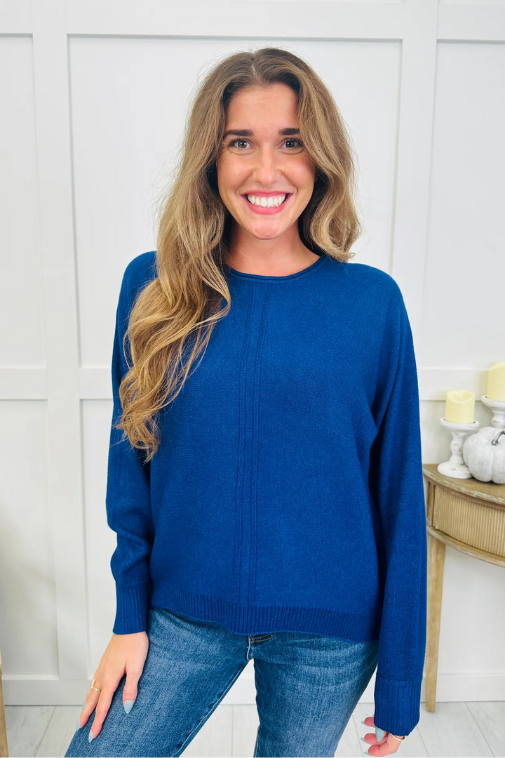 Zen Aubrey Knit Sweater (Light Navy)