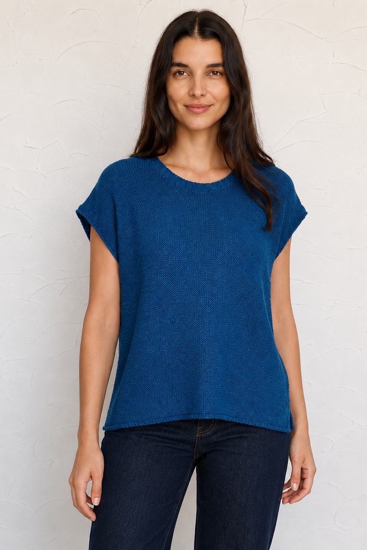 Zen Knit Sweater Tee (Classic Blue)
