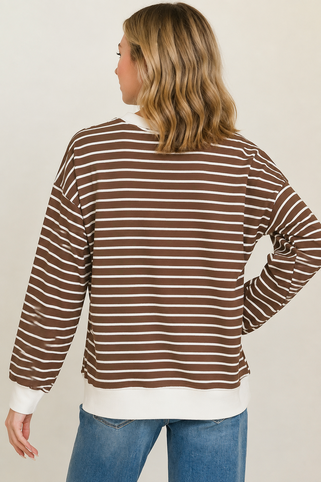 Zen Striped Crewneck (Brown)