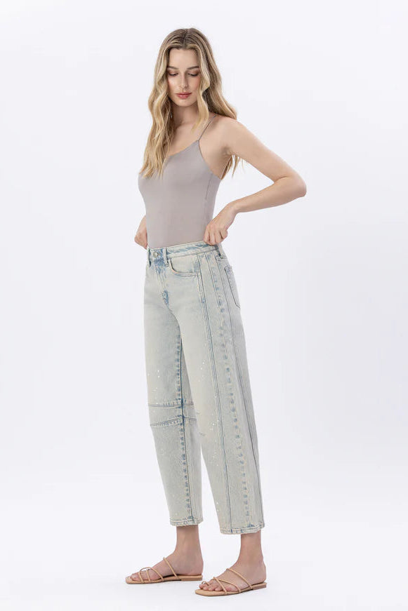 Flying Monkey City Sleek Barrel Jean (Acid Light Wash)