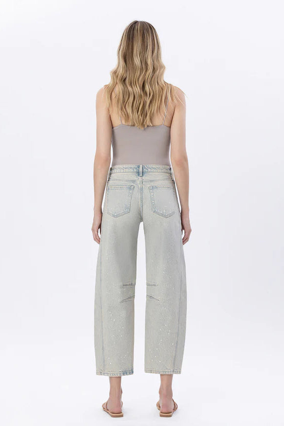 Flying Monkey City Sleek Barrel Jean (Acid Light Wash)