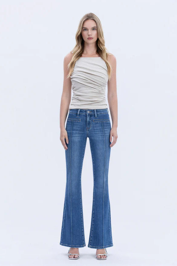 Flying Monkey Pin Tuck Flare Jean