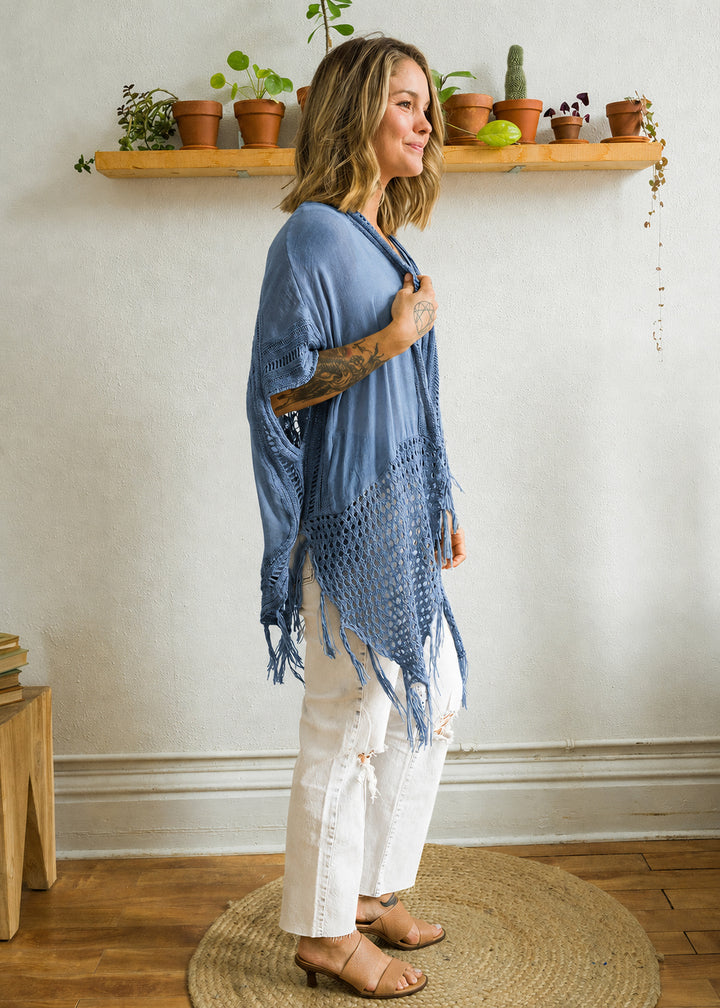 My Cozy Crochet Cardigan (Denim Blue)
