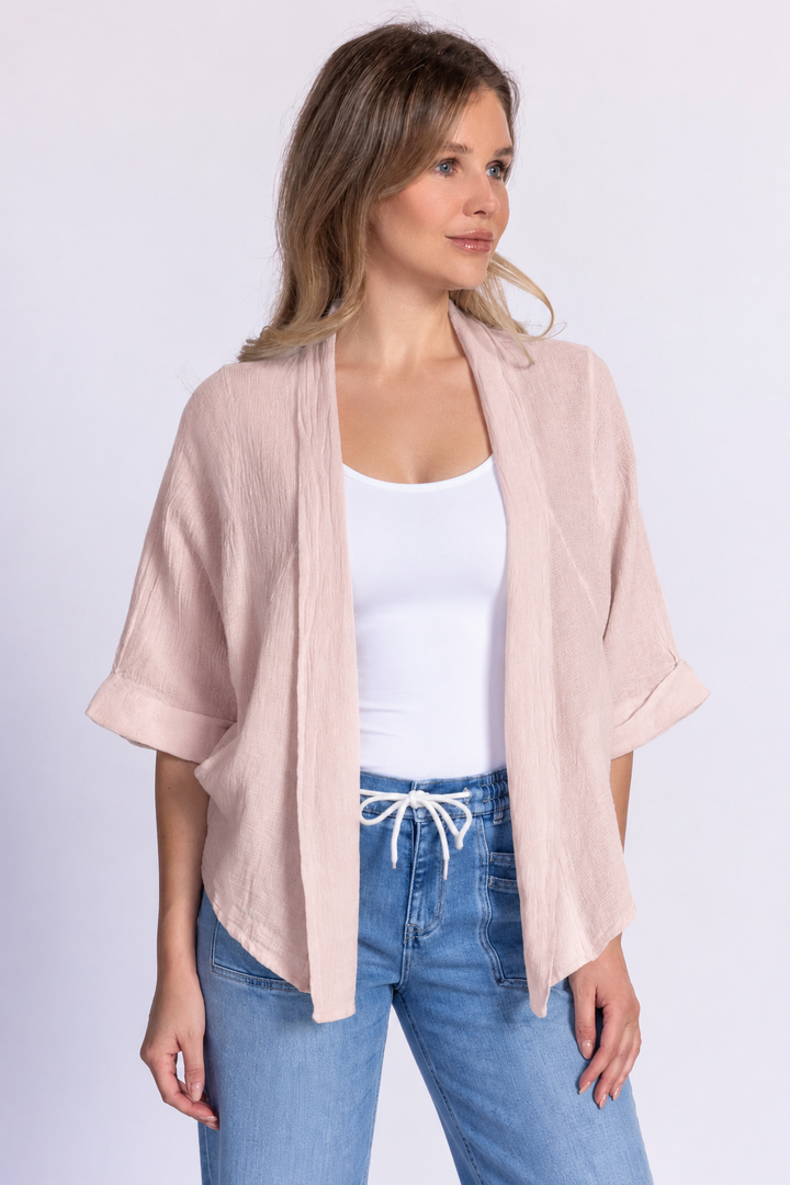 Meo Linen Savona Cardigan (Pink)