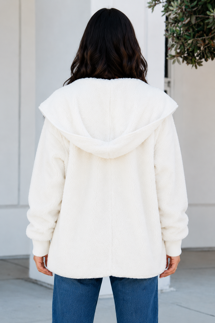 Teddy Bear Plush Cardigan (Off White)