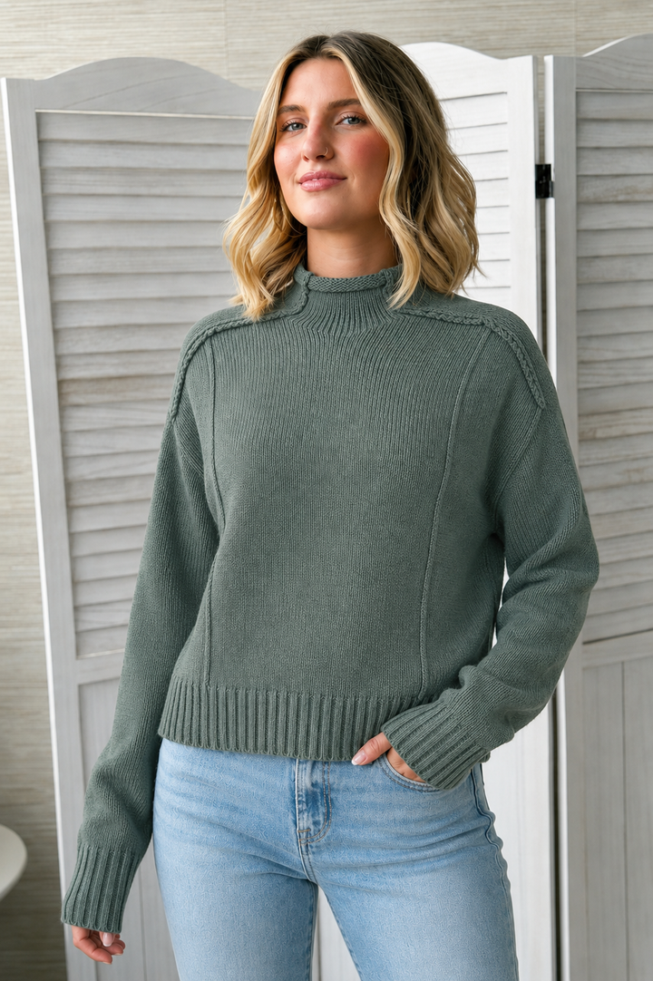 Zen Iris Knit Sweater (Ash Jade)