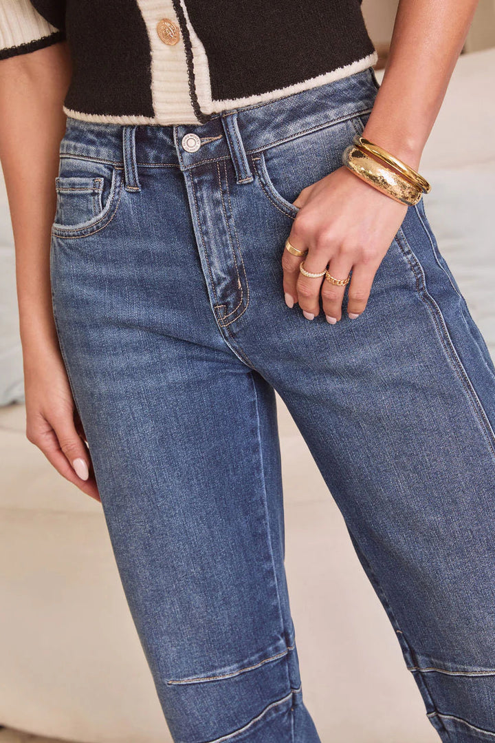 Flying Monkey City Sleek Barrel Jean (Dark Wash)