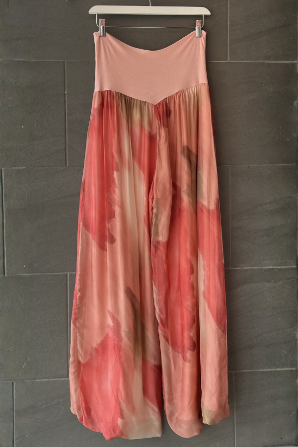 Meo Silk Tie Dye Pants (Pink Tie Dye)