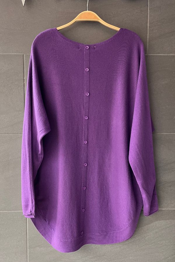 Meo Oversized Button Sweater (Violet)