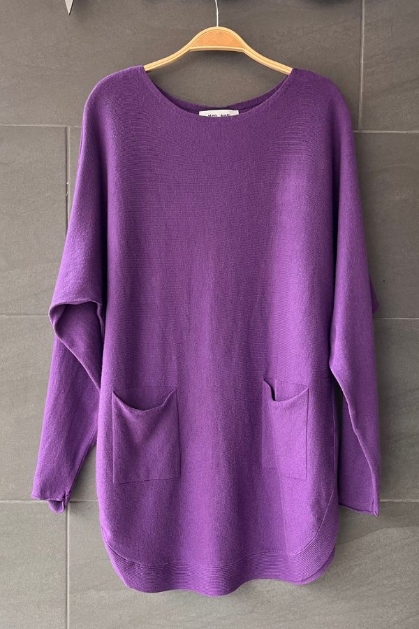Meo Oversized Button Sweater (Violet)