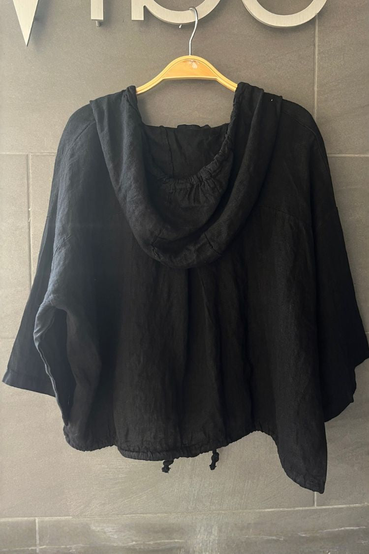 Meo Linen Bomber Jacket (Black)
