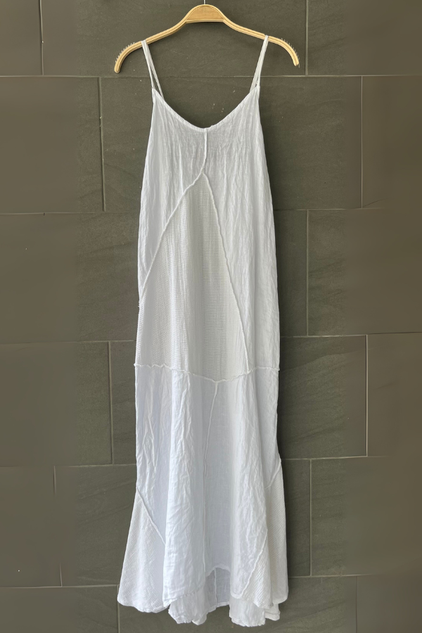 Meo Linen Flared Cami Dress (White)