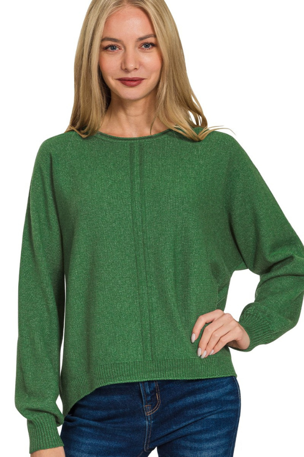 Zen Soft Knit Sweater (Heather Green)