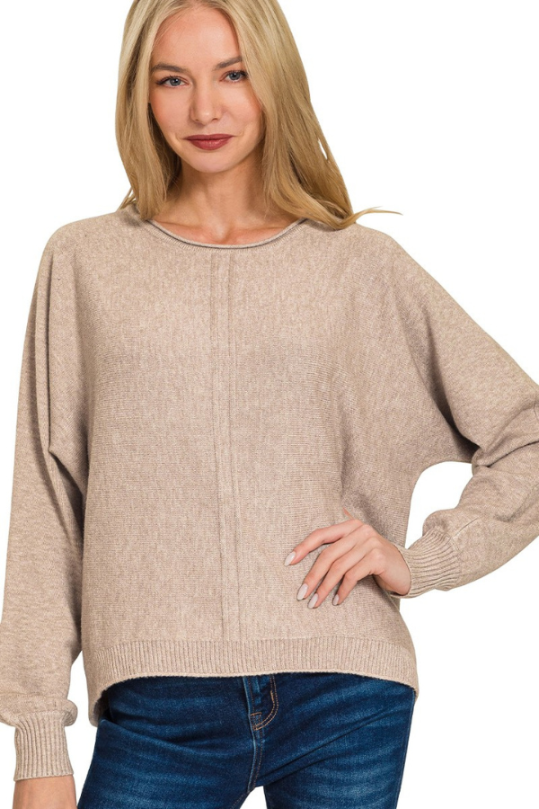 Zen Soft Knit Sweater (Heather Mocha)