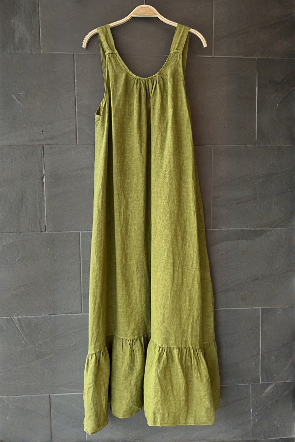 Meo Linen Siena Dress (Avocado)
