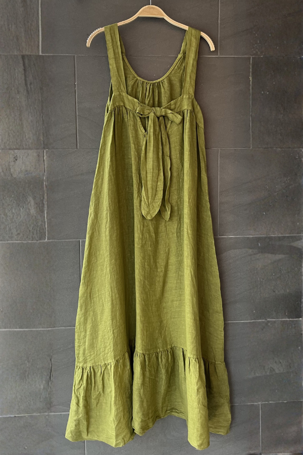 Meo Linen Siena Dress (Avocado)