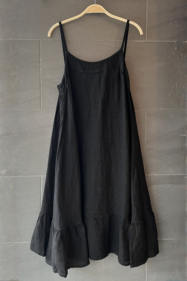 Meo Linen Genoa Dress (Black)