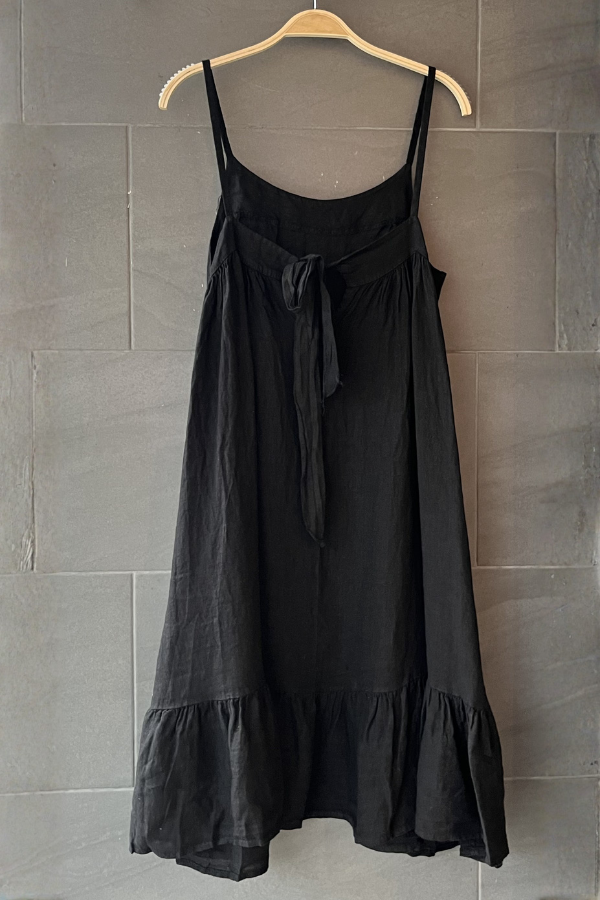 Meo Linen Genoa Dress (Black)